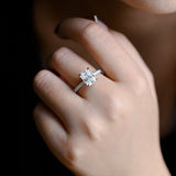 Stunning 1.0 - 2.0 CT Emerald Moissanite Engagement Ring With Hidden Halo Design 2