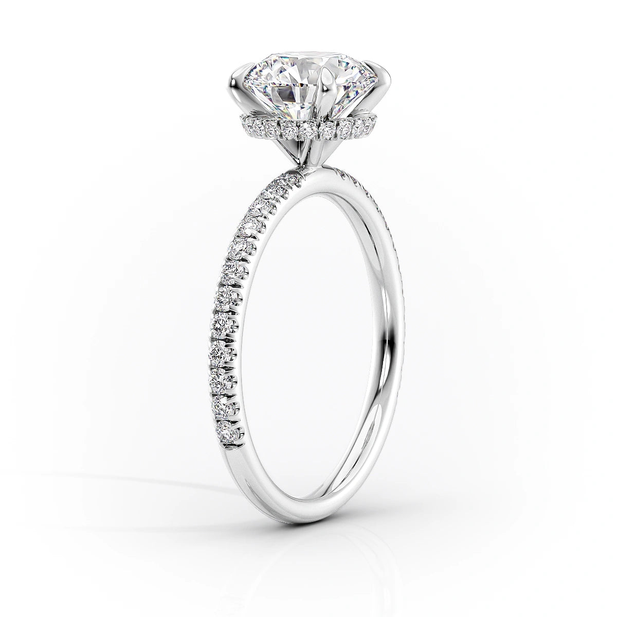 Hidden Halo Engagement Ring Featuring 2.50 CT Pear Moissanite 2