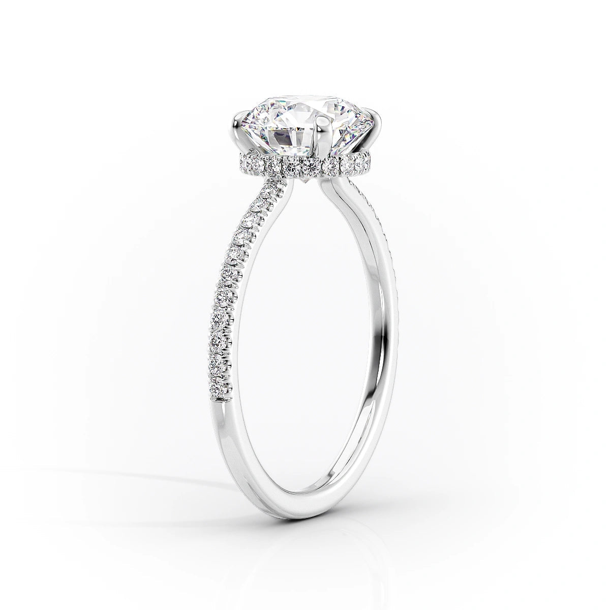 Hidden Halo Engagement Ring Featuring 3.0 CT Oval Moissanite 2