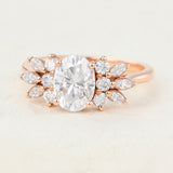 Oval Cluster Lab-Grown Diamond Engagement Ring