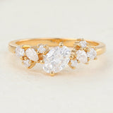 Oval Cluster Lab-Grown Diamond Engagement Ring