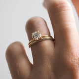 Knife Edge Wedding Band Featuring 0.1 TCW Round Moissanite 8