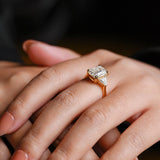 Stunning 1.0 - 2.0 CT Emerald Moissanite Engagement Ring with Three Stone Design 4