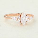 Marquise Cluster Lab-Grown Diamond Engagement Ring