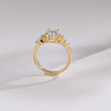 Stunning 1.0 - 2.0 CT Oval Moissanite Engagement Ring with Cluster Design 3