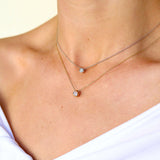 0.25 TCW Round Shape Moissanite Bezel Necklace 3
