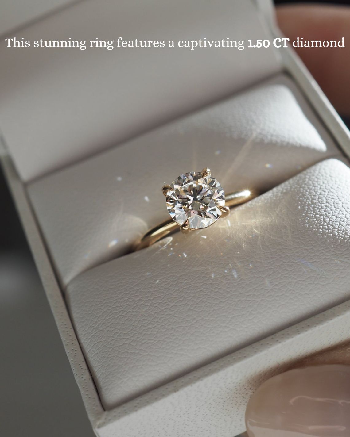 Solitaire Engagement Ring Featuring 1.5 CT Round Moissanite 7