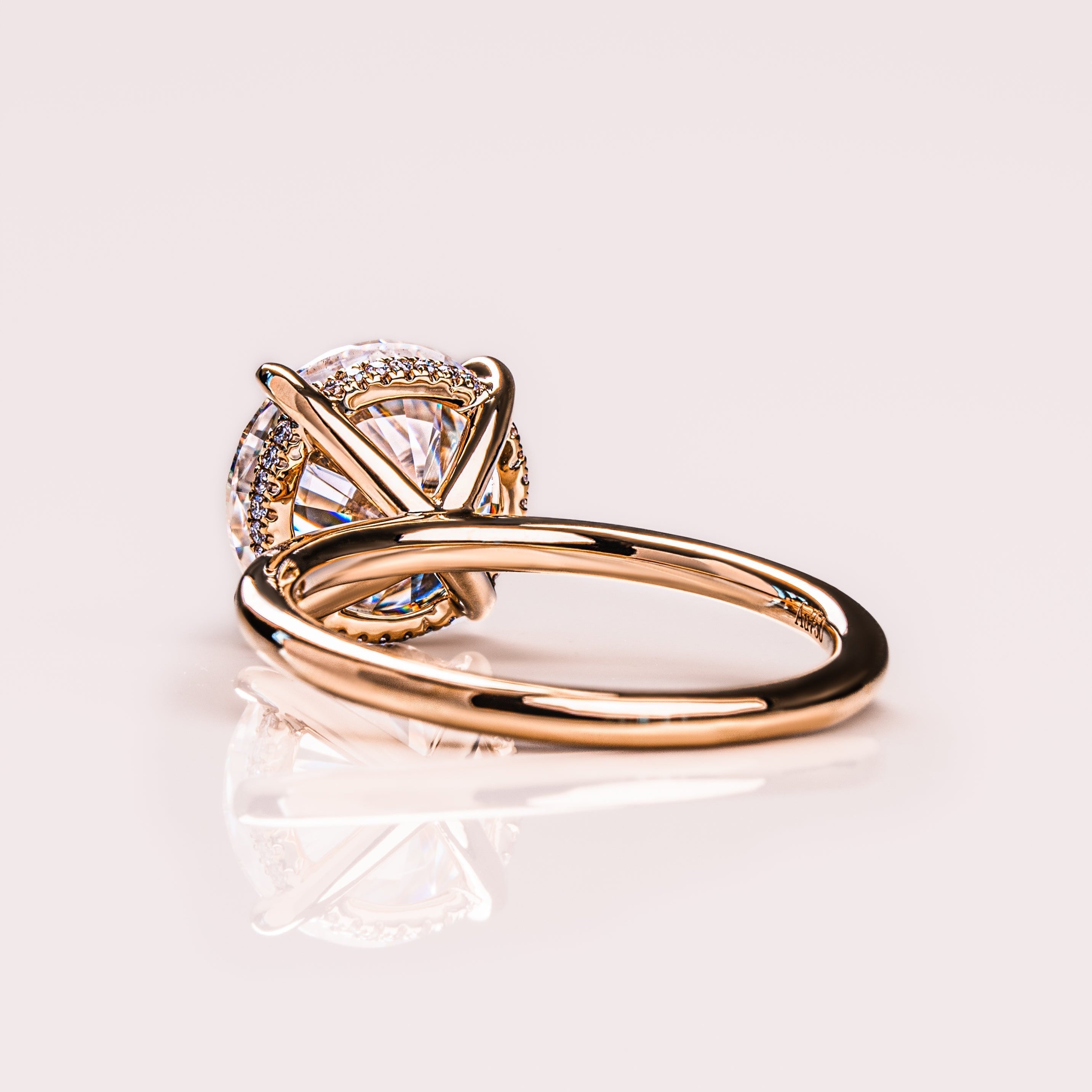 Round Hidden Halo Lab Grown Diamond Engagement Ring