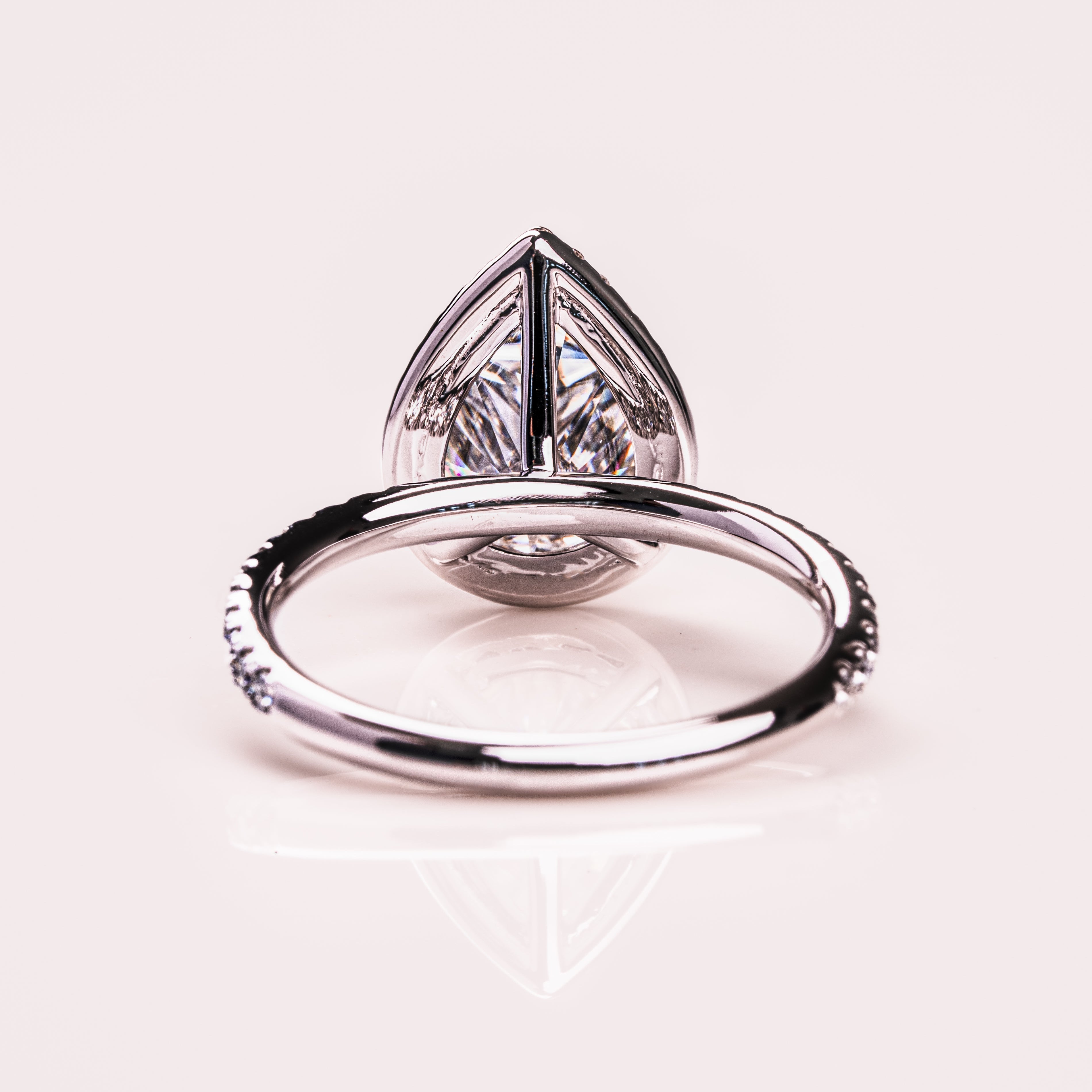 Pear Halo & Pave Lab-Grown Diamond Engagement Ring