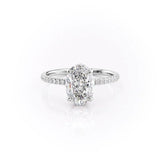 Hidden Halo Engagement Ring Featuring 3.0 CT Oval Moissanite 1
