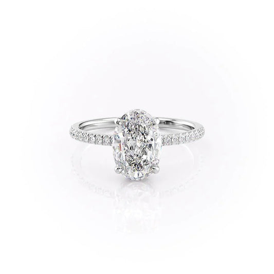 Hidden Halo Engagement Ring Featuring 3.0 CT Oval Moissanite 1