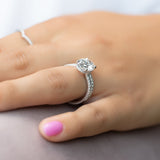 Hidden Halo Engagement Ring Featuring 3.0 CT Oval Moissanite 5