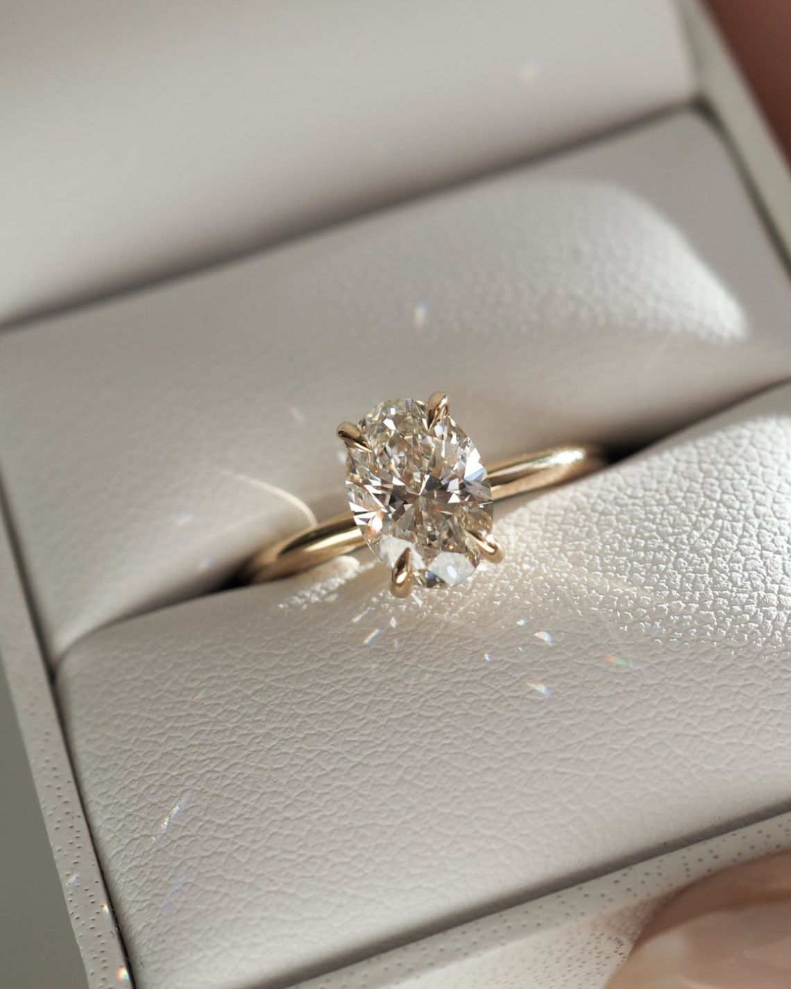 Solitaire Engagement Ring Featuring 1.5 CT Oval Moissanite 1