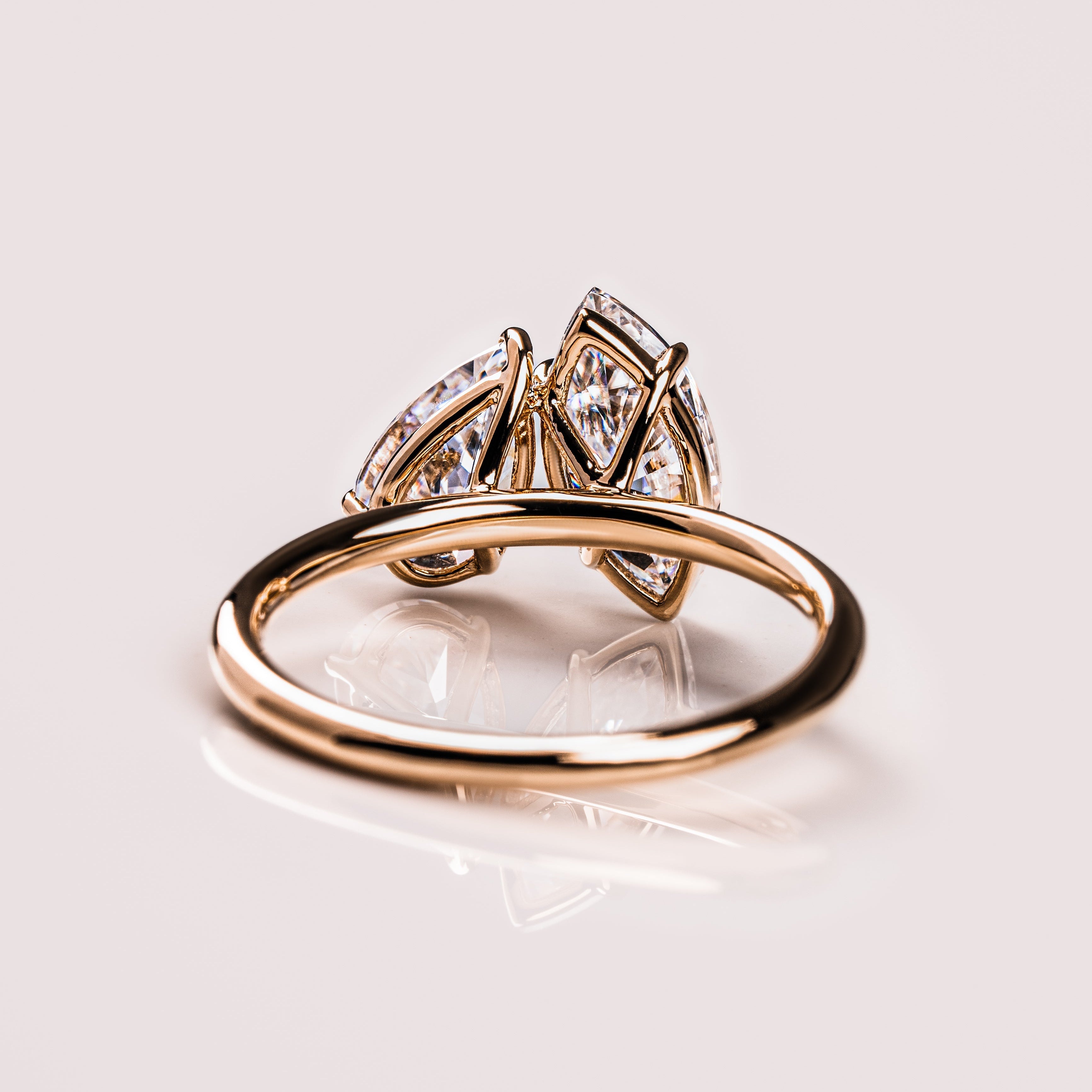 2.5 CT Marquise & Pear Two Stone Lab Grown Diamond Engagement Ring