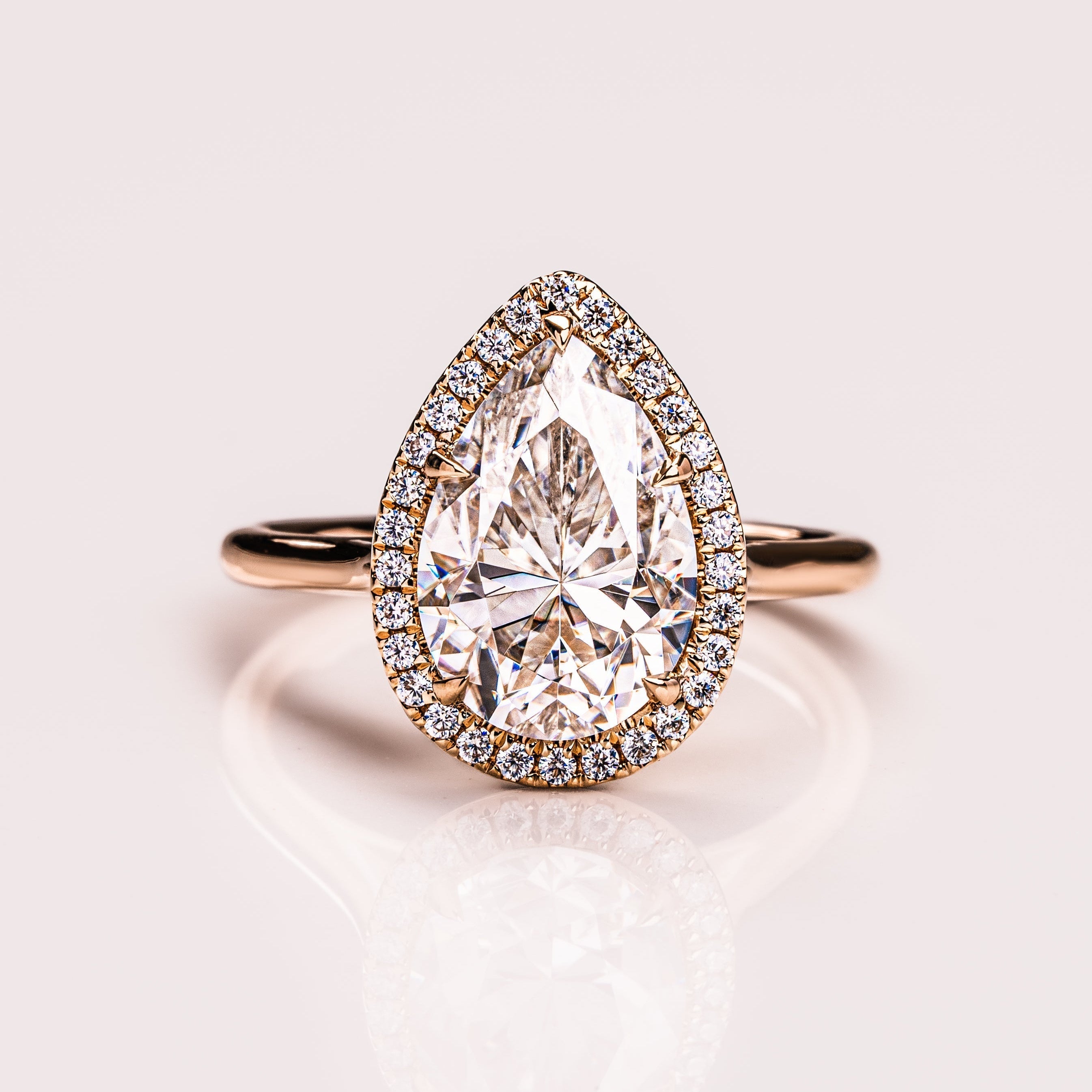 Pear Halo Lab Grown Diamond Engagement Ring