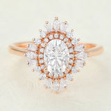 Oval Cluster Lab-Grown Diamond Engagement Ring