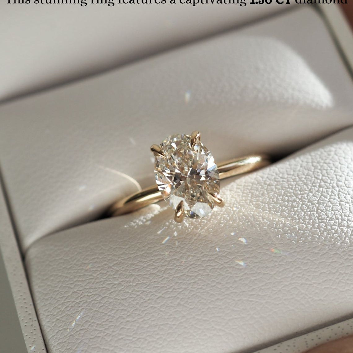 Solitaire Engagement Ring Featuring 1.5 CT Oval Moissanite 3