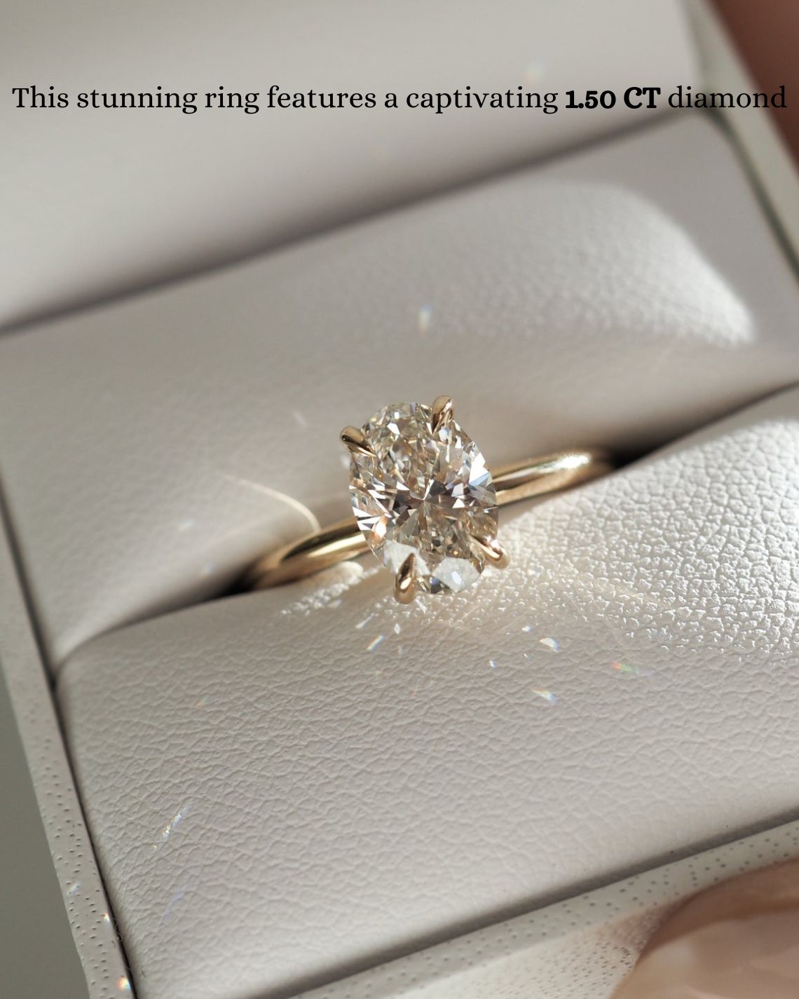 Solitaire Engagement Ring Featuring 1.5 CT Oval Moissanite 3