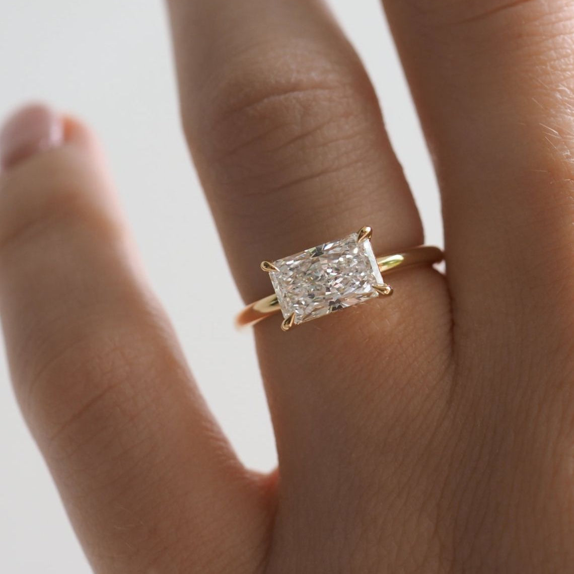 Solitaire Engagement Ring Featuring 1.5 CT Radiant Moissanite 3