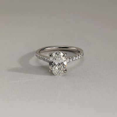 Oval Pave Lab Grown Diamond Engagement Ring