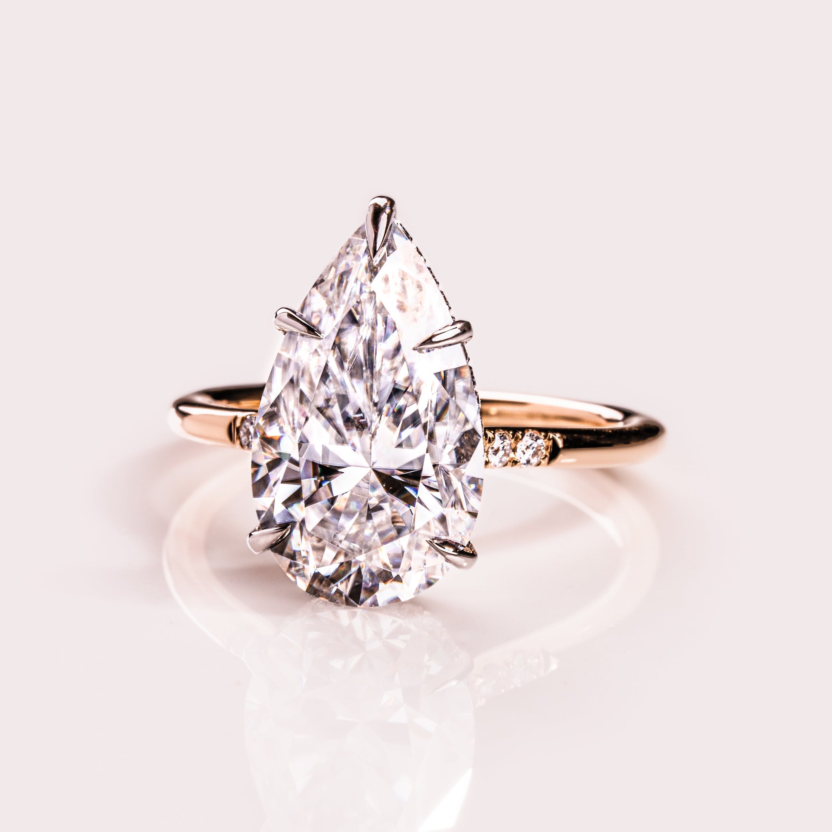 Pear Pave Lab Grown Diamond Engagement Ring