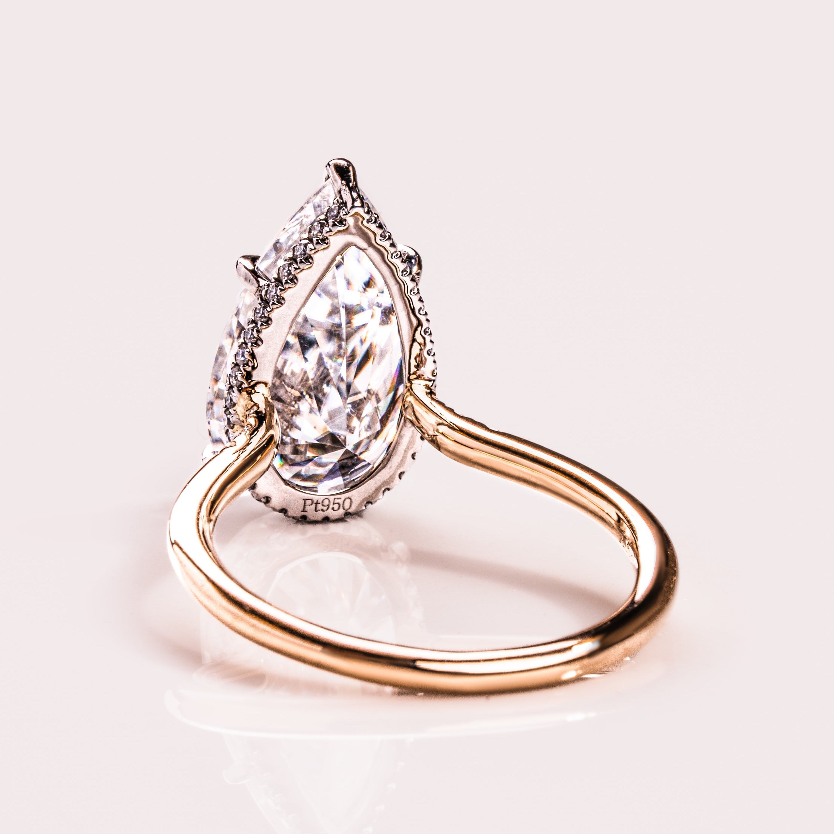 Pear Pave Lab Grown Diamond Engagement Ring