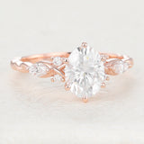 Oval Cluster Lab-Grown Diamond Engagement Ring