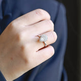 Stunning 1.0 - 2.0 CT Pear Moissanite Engagement Ring with Cluster Design 6