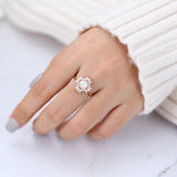 Round Cluster Lab-Grown Diamond Engagement Ring