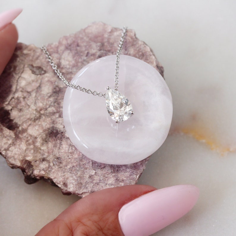 0.18 Carats Pear Cut Moissanite Solitaire Necklace For Her 4