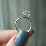 Hidden Halo Engagement Ring Featuring 4.0 CT Emerald Moissanite 5