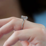 Hidden Halo Engagement Ring Featuring 4.0 CT Emerald Moissanite 8