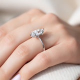 Hidden Halo Engagement Ring Featuring 3.0 CT Marquise Moissanite 4