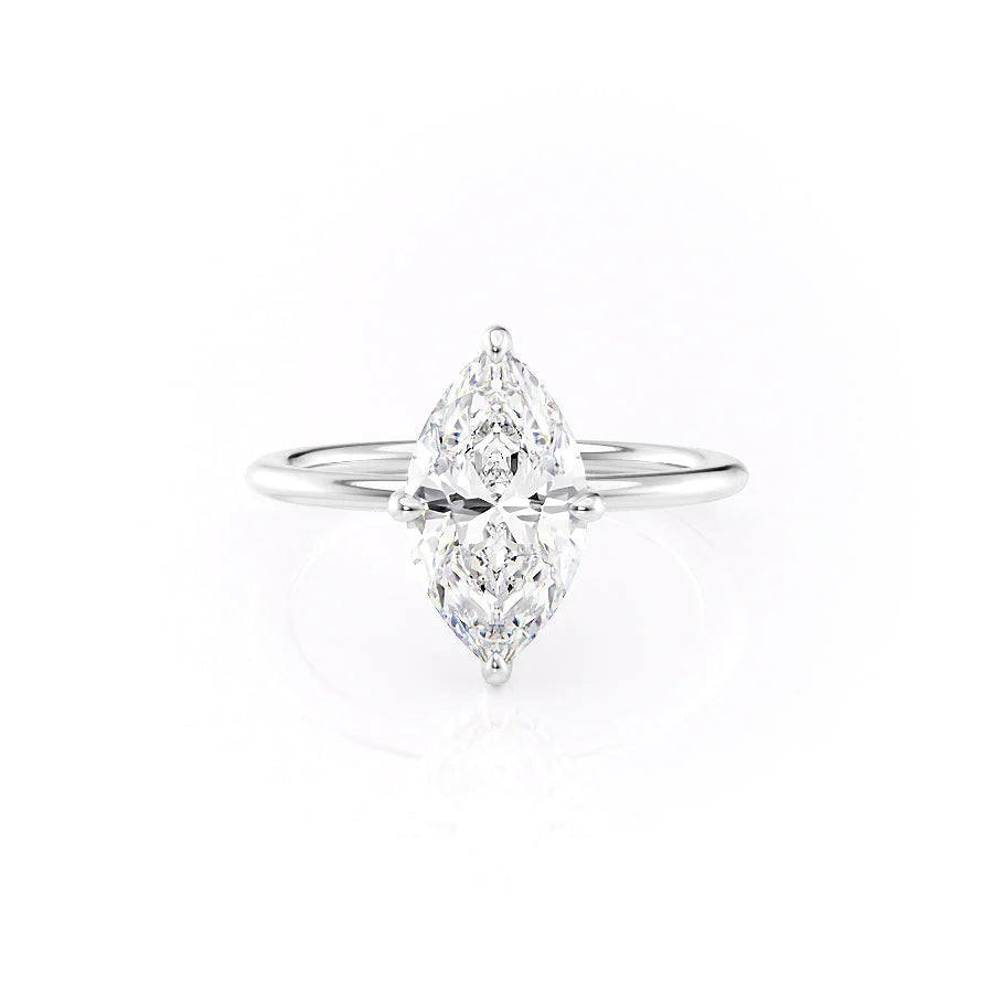 Hidden Halo Engagement Ring Featuring 3.0 CT Marquise Moissanite 1