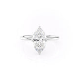 Hidden Halo Engagement Ring Featuring 3.0 CT Marquise Moissanite 1
