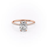 Elongated Cushion Pave Lab Grown Diamond Engagement Ring
