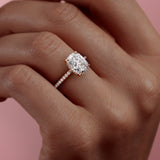 Elongated Cushion Pave Lab Grown Diamond Engagement Ring