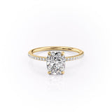 Elongated Cushion Pave Lab Grown Diamond Engagement Ring