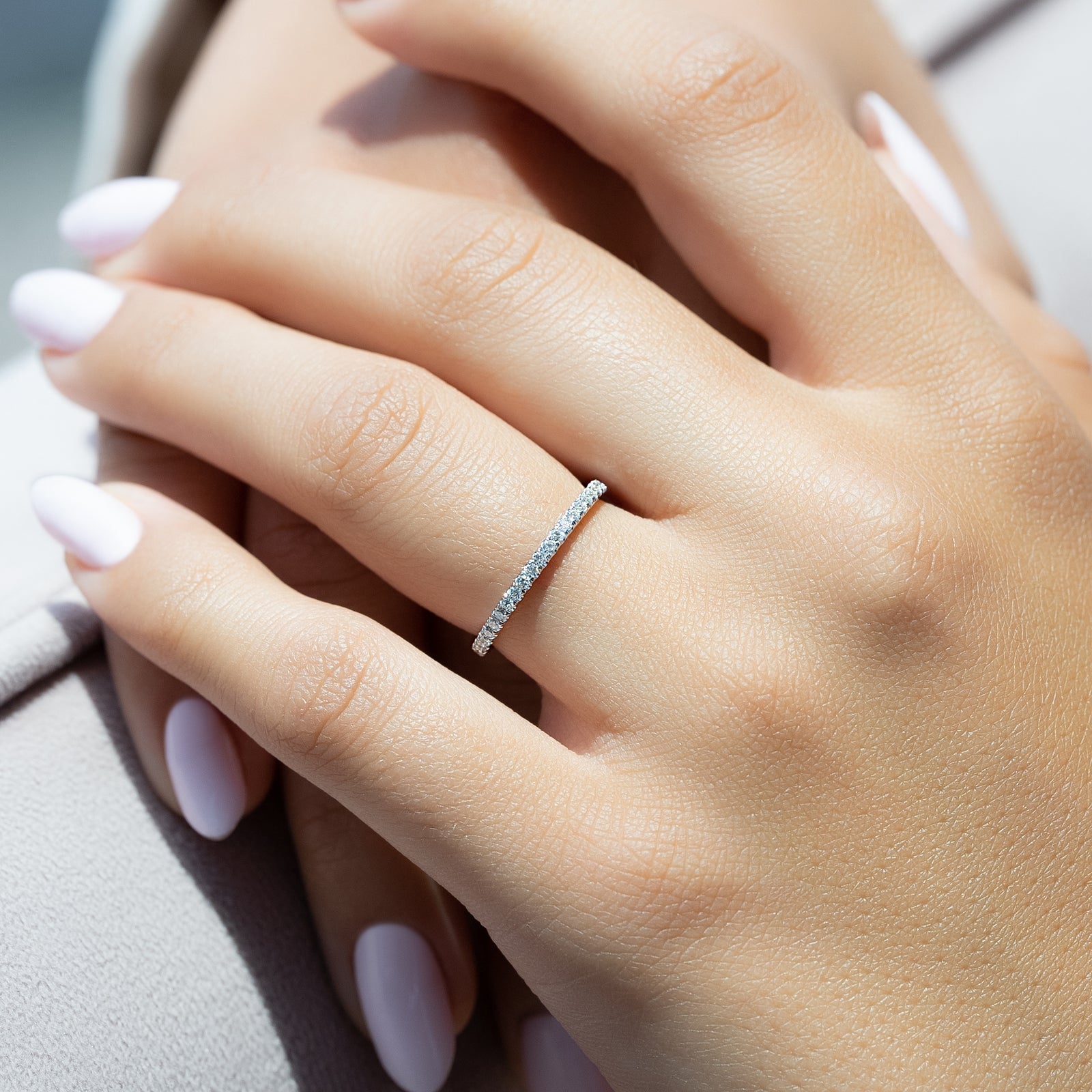 Full Eternity Wedding Band Featuring 0.15 TCW Round Moissanite 2