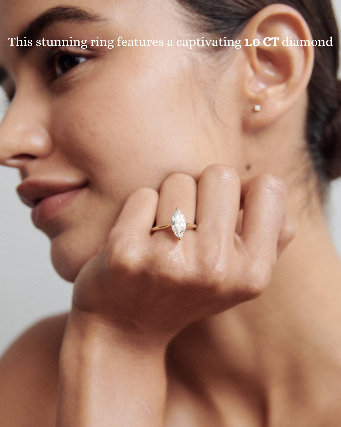 Solitaire Engagement Ring Featuring 1.0 CT Marquise Moissanite 2