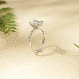 Stunning 1.0 - 2.0 CT Emerald Moissanite Engagement Ring with Hidden Halo Design 9