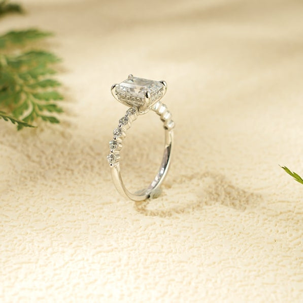 Emerald Pave Lab Grown Diamond Engagement Ring