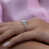 Hidden Halo Engagement Ring Featuring 3.5 CT Emerald Moissanite 4
