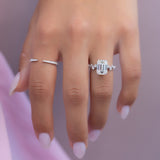 Hidden Halo Engagement Ring Featuring 3.5 CT Emerald Moissanite 3