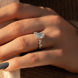 Hidden Halo Engagement Ring Featuring 2.50 CT Oval Moissanite 4