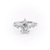 Cluster Engagement Ring Featuring 1.0 CT Pear Moissanite 1