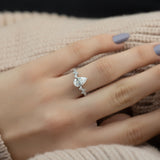 Cluster Engagement Ring Featuring 1.0 CT Pear Moissanite 3