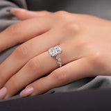 Hidden Halo & Cluster Engagement Ring Featuring 3.0 CT Radiant Moissanite 4