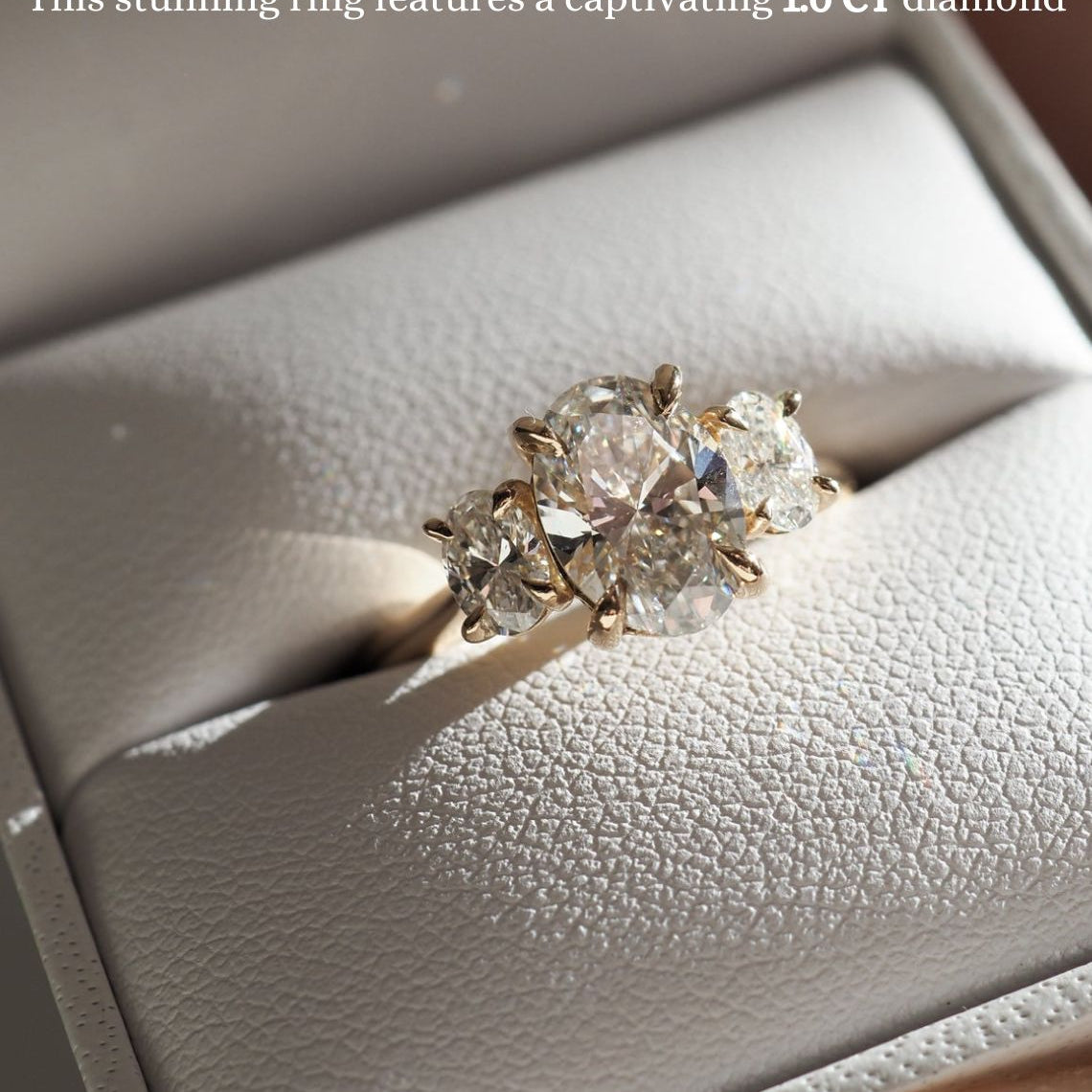 1.0 CT Oval Moissanite Three Stone Style Engagement Ring - farrellouise