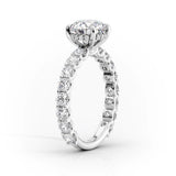 Hidden Halo & Pave Engagement Ring Featuring 1.0 CT Pear Moissanite 2